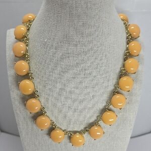 J. Crew Gold and Orange Statement Necklace